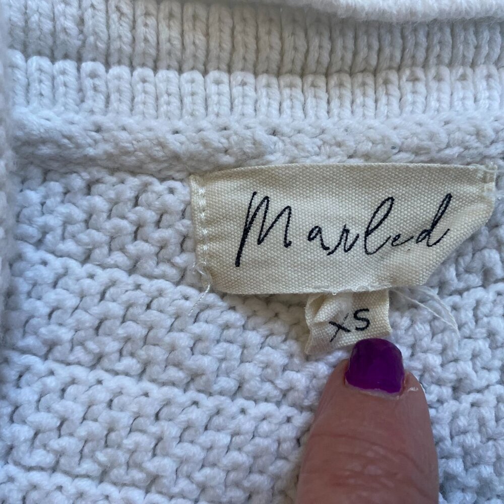 MARLED high quality, not see-through, white knit cami, XS - Picture 8 of 10